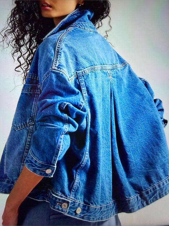 Free People Jackets & Blazers - Free People Light Blue Washed Denim Jacket Swing Opal jacket new without tag